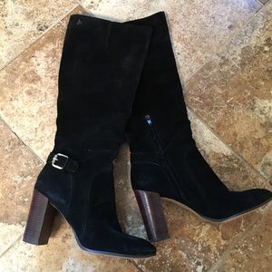 Sam Edelman knee high black suede boots